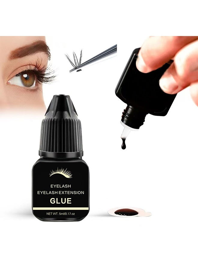 إيلهو غراء تمديد الرموش، غراء احترافي لتمديد الرموش لربط قوي ومرونة عالية، تثبيت فائق، يجف فوراً، منخفض الأبخرة، لاصق أسود قوي جدًا لتمديد الرموش - Image 1